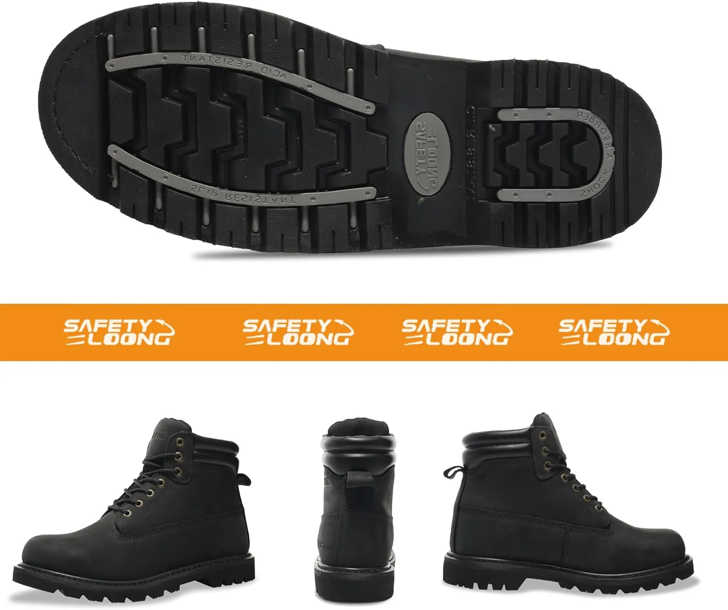 Work Boots for Men Waterproof Soft Toe Non Slip Comfortable Workboots