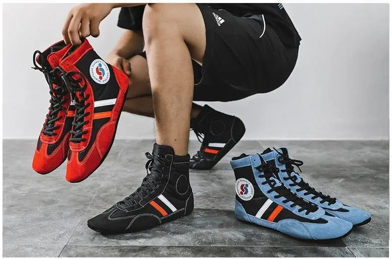 Wrestling Shoe Boxing Shoe Sambo Shoes Freestyle Wrestling Shoes Soft Sole, EU-31, Red