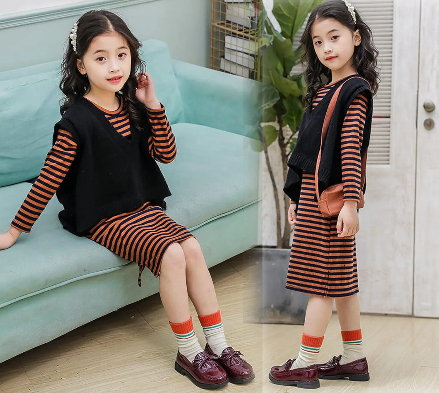 WUIWUIYU Girls Patent Leather Slip-On Penny Loafers Flats Bow Tassel Oxfords Moccasins Dress Shoes
