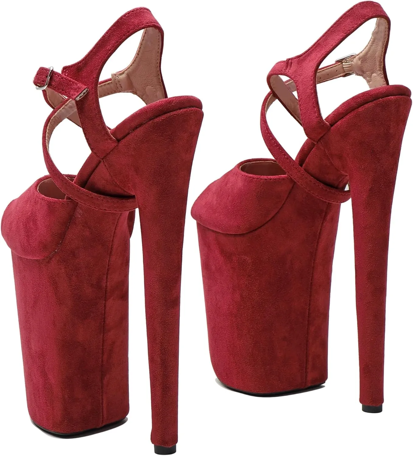 WUXIN H&P Women's 9 in Platform Heels Ankle-Strap Sexy, 23 CM Pole Dance High Heel Platform, Exotic Platform Pole Dancer Heels Shoes Stiletto 6 7 8 10 in