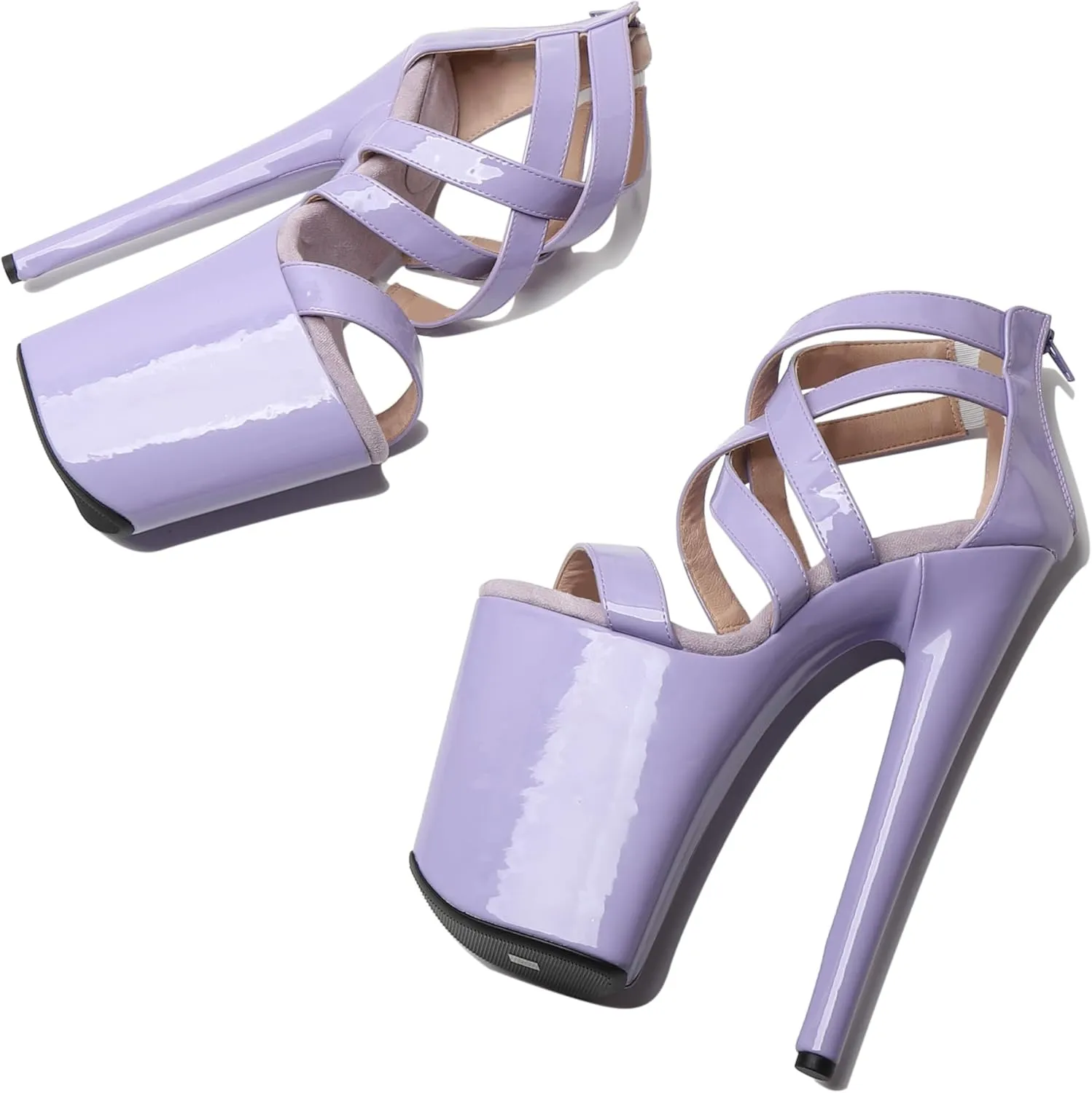 WUXIN H&P Women's 9 in Platform Heels Ankle-Strap Sexy, 23 CM Pole Dance High Heel Platform, Exotic Platform Pole Dancer Heels Shoes Stiletto 6 7 8 10 in