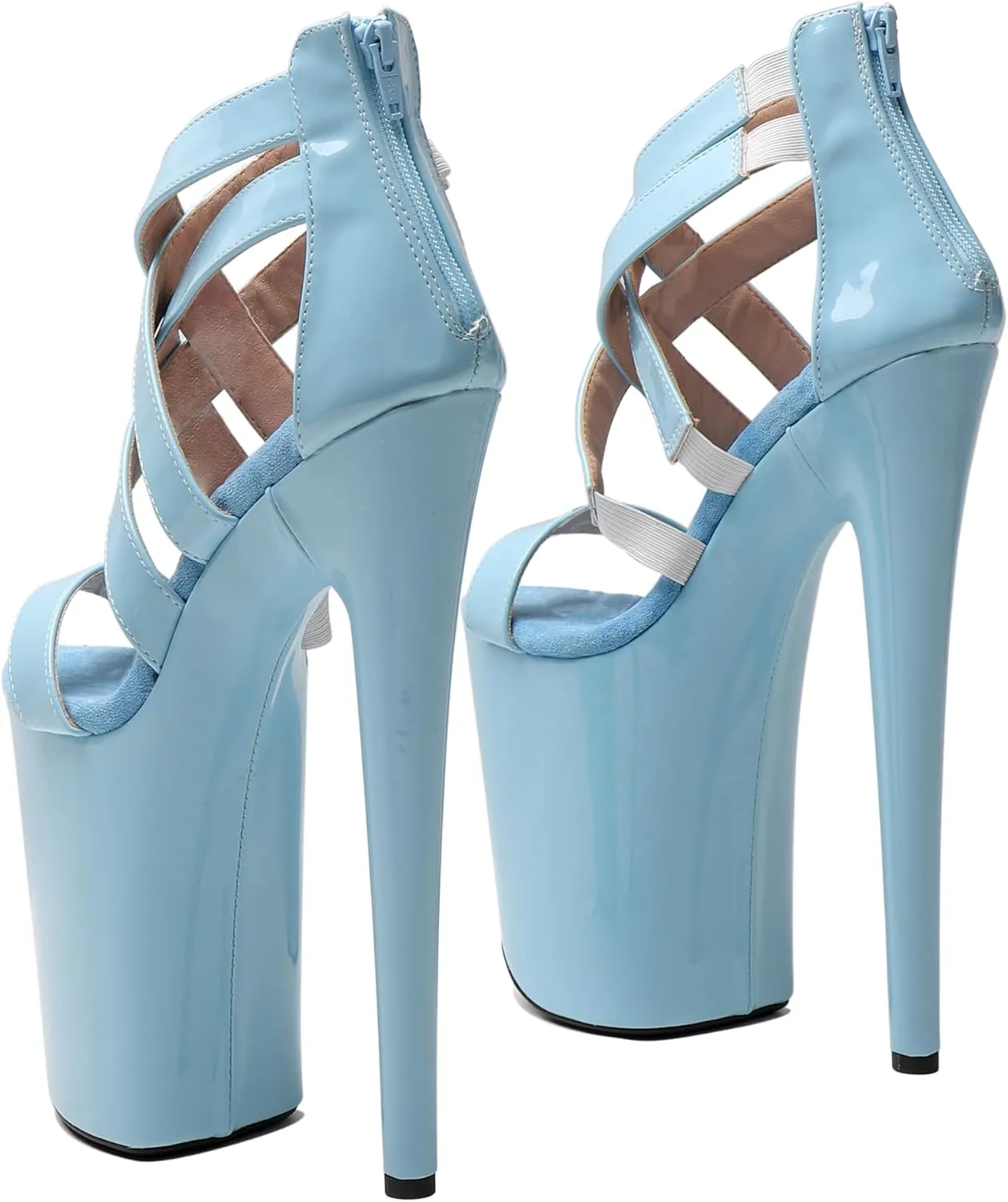WUXIN H&P Women's 9 in Platform Heels Ankle-Strap Sexy, 23 CM Pole Dance High Heel Platform, Exotic Platform Pole Dancer Heels Shoes Stiletto 6 7 8 10 in