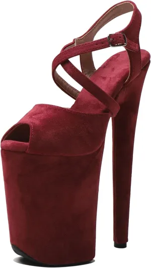 WUXIN H&P Women's 9 in Platform Heels Ankle-Strap Sexy, 23 CM Pole Dance High Heel Platform, Exotic Platform Pole Dancer Heels Shoes Stiletto 6 7 8 10 in