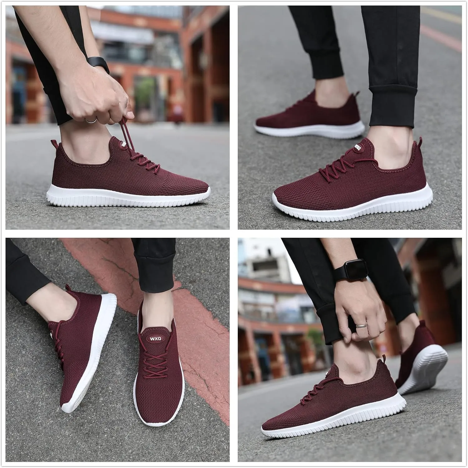 WXQ Men's Running Shoes Comfortable Lightweight Breathable Walking Shoes Mesh Workout Casual Sports Shoes