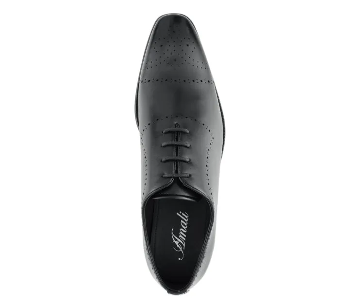 Wyatt Black Cap Toe Oxfords