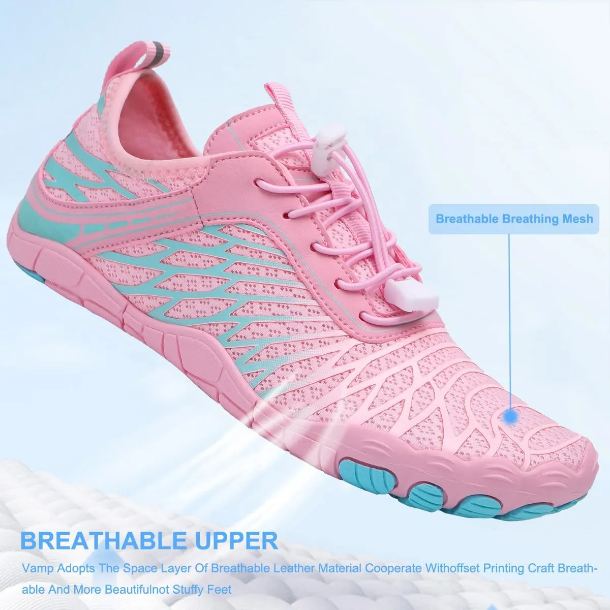 XNIRON Hike Barefoot Shoes for Womens Men,Quick Dry Water Shoes,Beach Pool Aqua Swim Surf Hiking Walking Shoes,Non-Slip Athletic Footwear Wide Toe Water Shoes