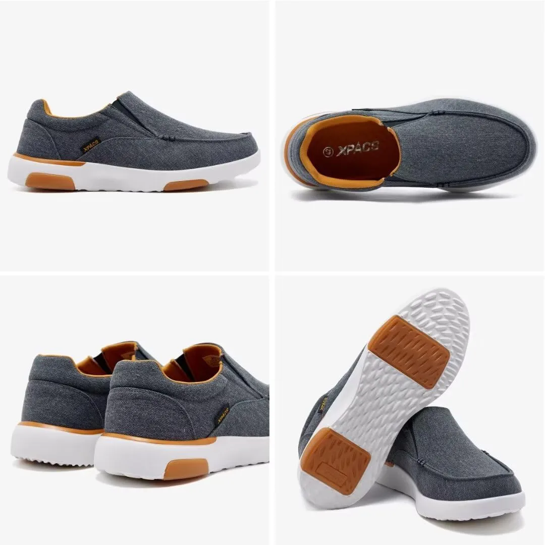 XPACS Men's Orthopedic Comfy Slippers, Stylish Arch Support Casual Shoes for Plantar Fasciitis Recovery, Non Slip Canvas Shoes for Heel and Foot Pain Relief