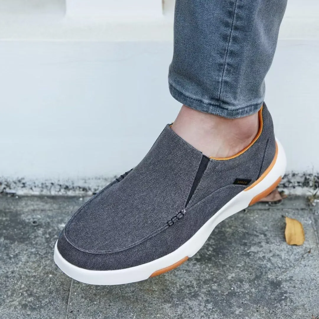 XPACS Men's Orthopedic Comfy Slippers, Stylish Arch Support Casual Shoes for Plantar Fasciitis Recovery, Non Slip Canvas Shoes for Heel and Foot Pain Relief