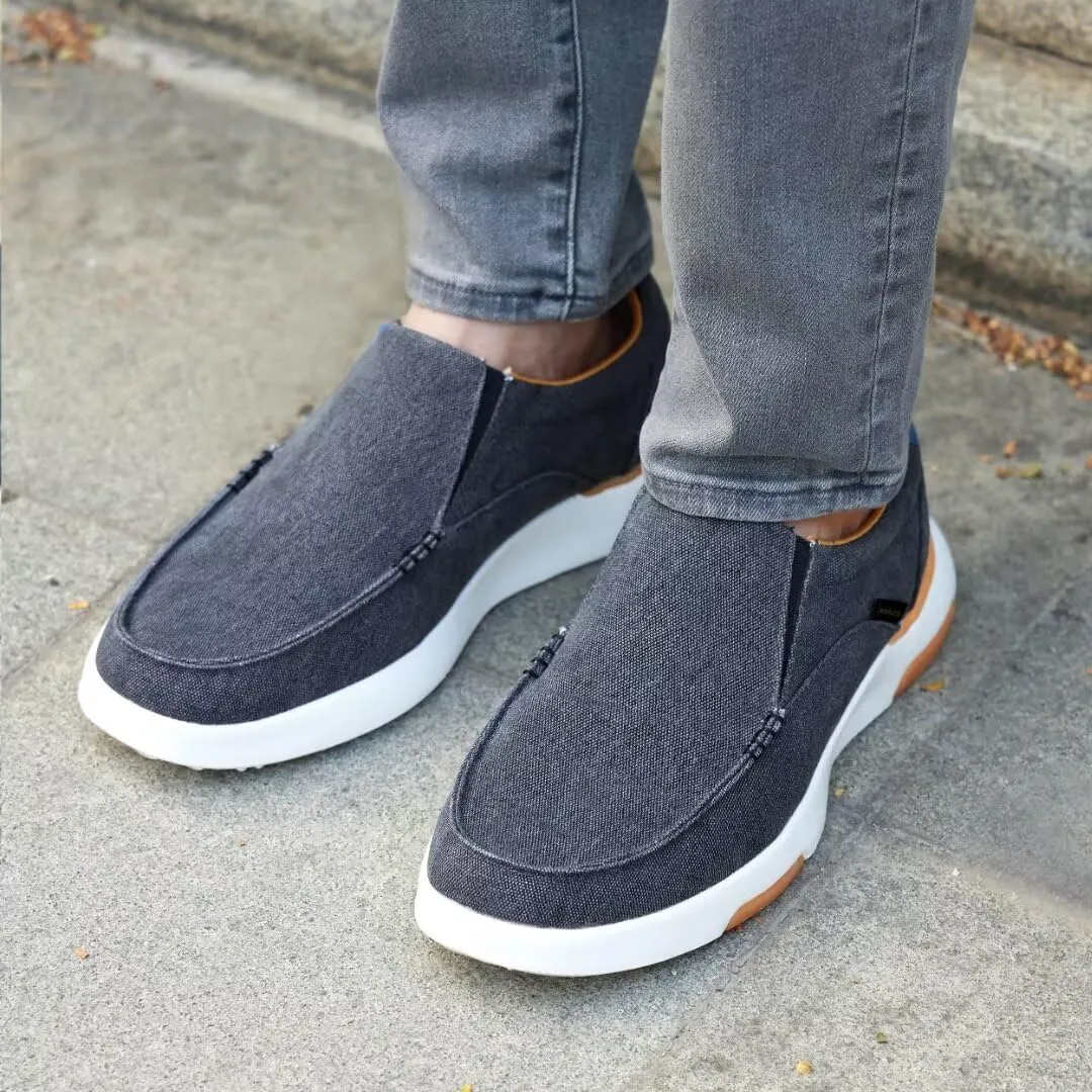 XPACS Men's Orthopedic Comfy Slippers, Stylish Arch Support Casual Shoes for Plantar Fasciitis Recovery, Non Slip Canvas Shoes for Heel and Foot Pain Relief