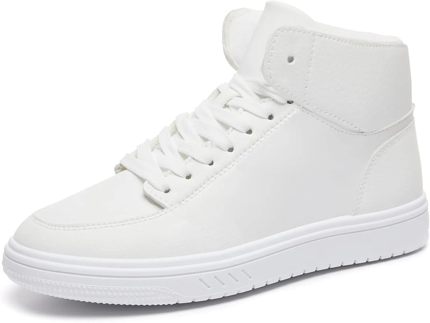 XRH Womens High Top Sneakers PU Leather Running Shoes Non Slip Walking Athletic Tennis Shoes for Women Ankle Boots