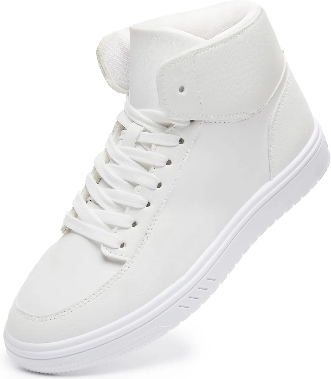 XRH Womens High Top Sneakers PU Leather Running Shoes Non Slip Walking Athletic Tennis Shoes for Women Ankle Boots