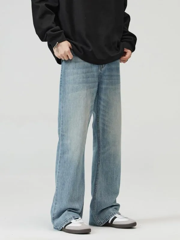 Y2k Baggy Flared Jeans Men 90s Vintage Bell Bottom Jeans Loose Fit Grunge Pants Casual Wide Leg Skater Denim Pants