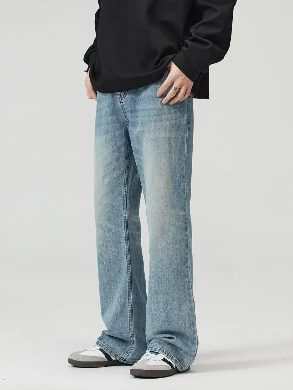 Y2k Baggy Flared Jeans Men 90s Vintage Bell Bottom Jeans Loose Fit Grunge Pants Casual Wide Leg Skater Denim Pants