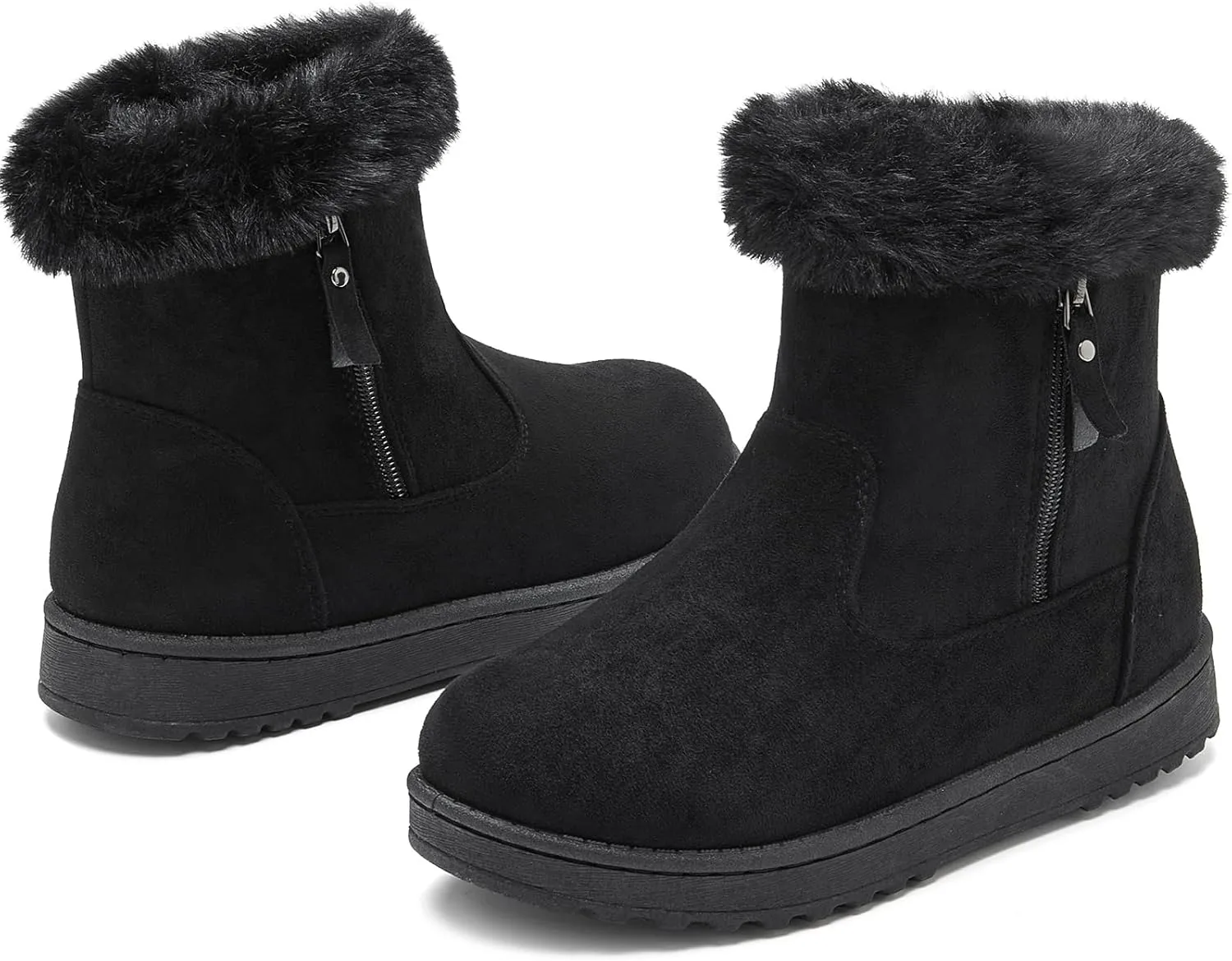 yageyan womens winter boots Mid calf snow booties fur lined womens warm ankle booties for outdoors
