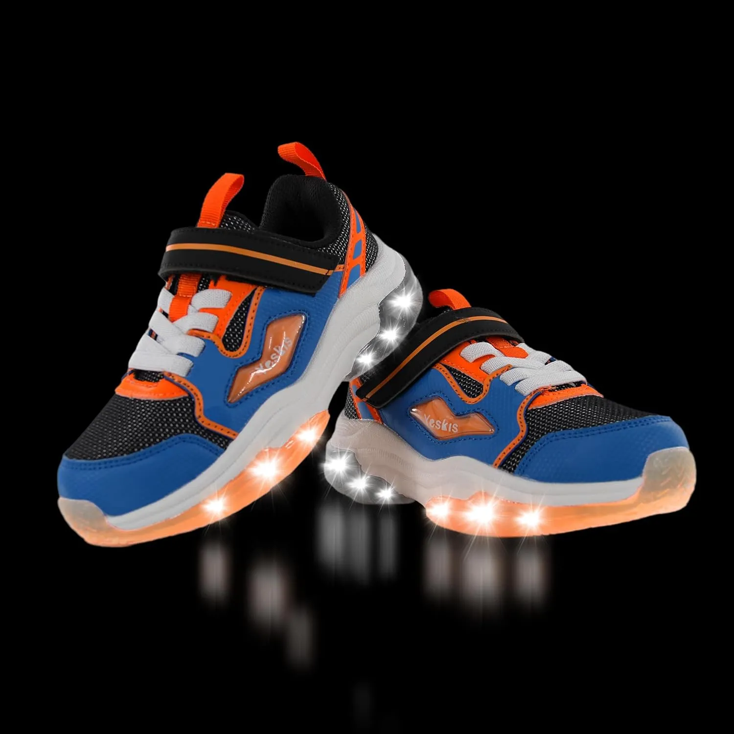 YESKIS Kids Boys Girls Light Up Shoes Lightweight Mesh Breathable Led Flashing FutuVibe Running Sneakers for Little Kid and Big Kid