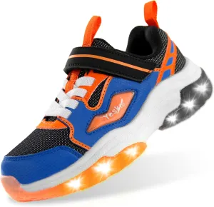 YESKIS Kids Boys Girls Light Up Shoes Lightweight Mesh Breathable Led Flashing FutuVibe Running Sneakers for Little Kid and Big Kid