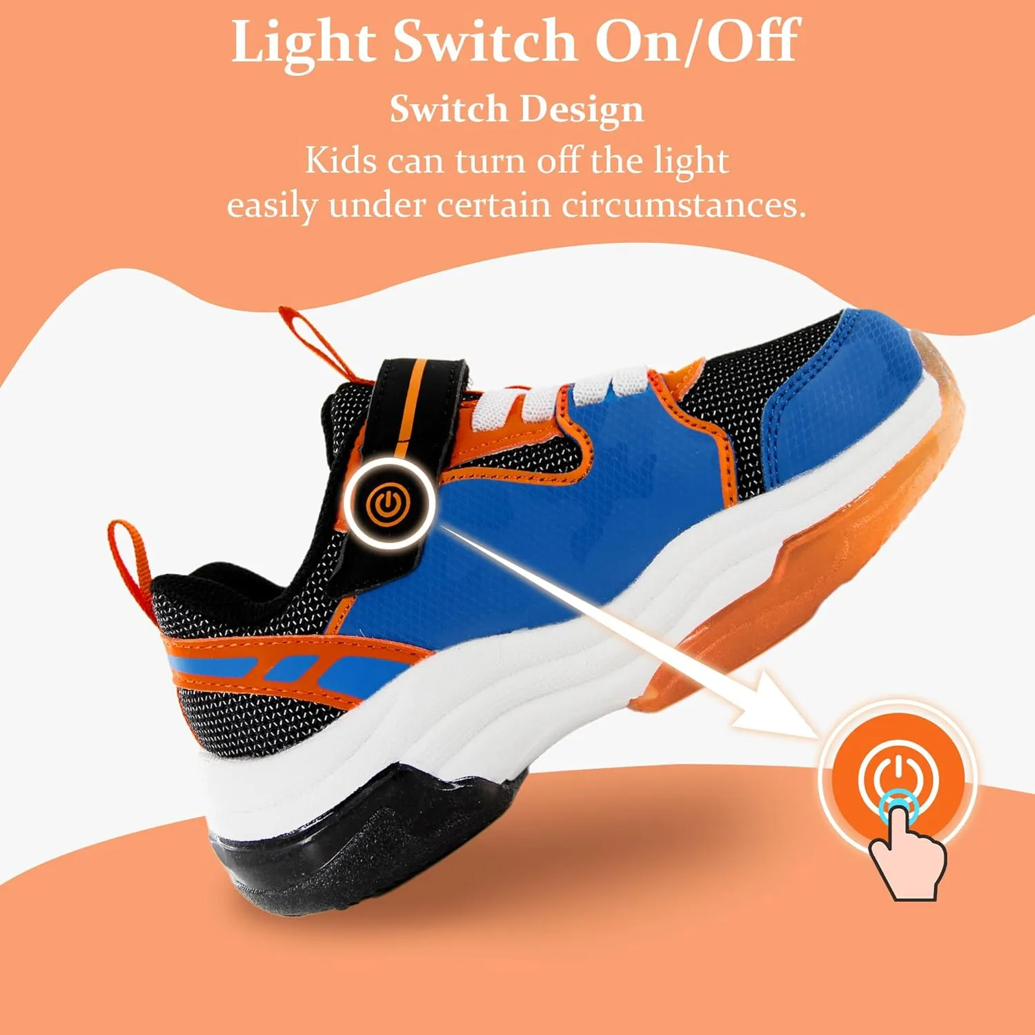 YESKIS Kids Boys Girls Light Up Shoes Lightweight Mesh Breathable Led Flashing FutuVibe Running Sneakers for Little Kid and Big Kid