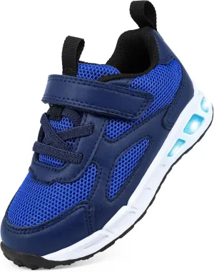 YESKIS Toddler Boys Girls Light Up Shoes LED Flashing Lightweight Mesh Breathable Adorable Running Sneakers for Toddler and Little Kid