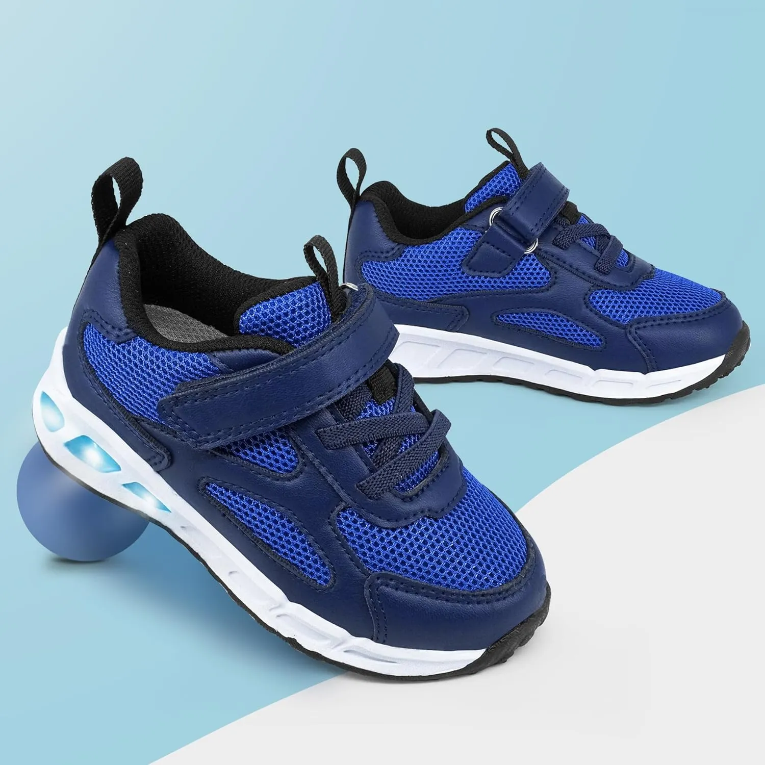YESKIS Toddler Boys Girls Light Up Shoes LED Flashing Lightweight Mesh Breathable Adorable Running Sneakers for Toddler and Little Kid