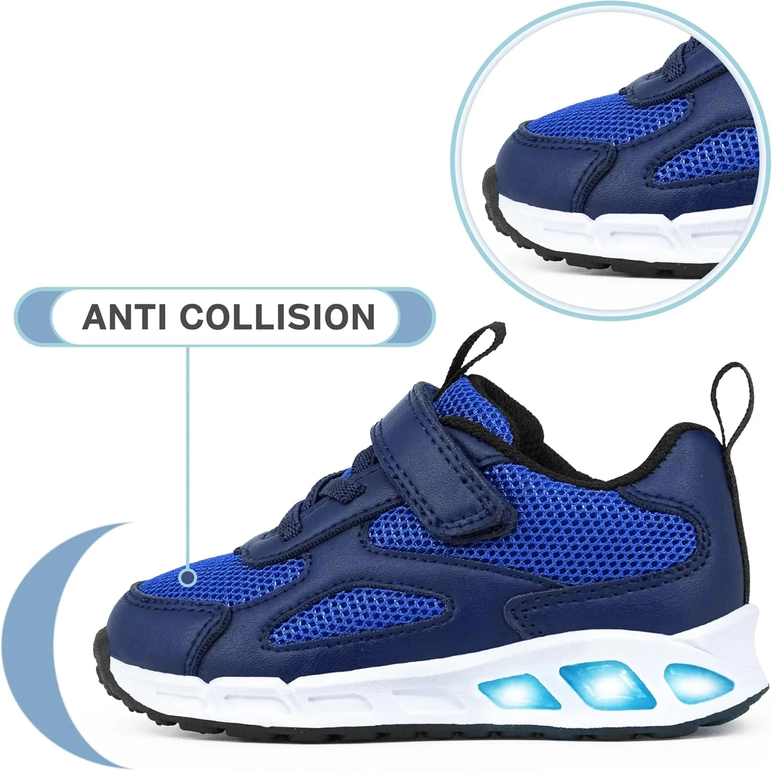 YESKIS Toddler Boys Girls Light Up Shoes LED Flashing Lightweight Mesh Breathable Adorable Running Sneakers for Toddler and Little Kid