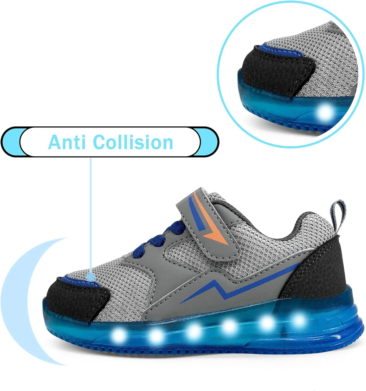 YESKIS Toddler Boys Girls Light Up Shoes LED Flashing Lightweight Mesh Breathable Adorable Running Sneakers for Toddler and Little Kid