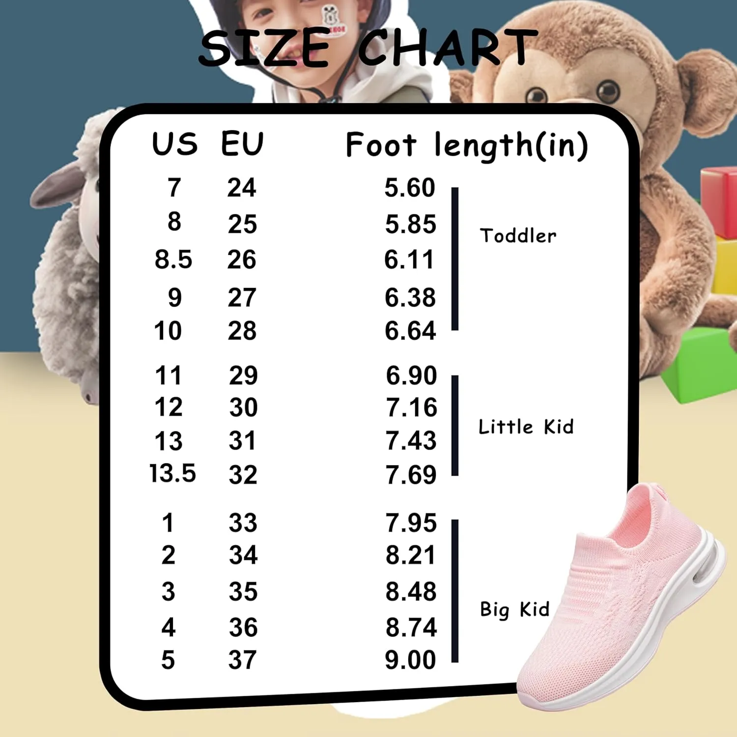 YHOON Kids Sock Shoes Boys Girls Sneakers Athletic Fitness Tennis Walking School Shoes for Toddler/Little Kid/Big Kid