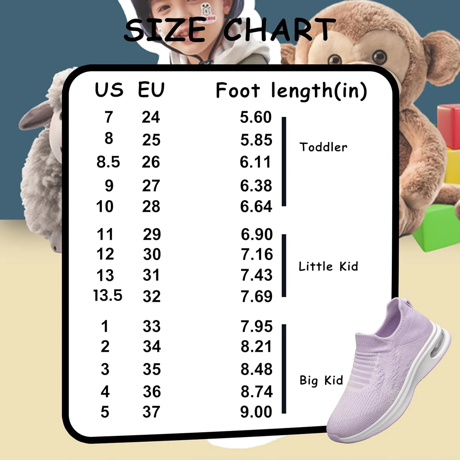 YHOON Kids Sock Shoes Boys Girls Sneakers Athletic Fitness Tennis Walking School Shoes for Toddler/Little Kid/Big Kid