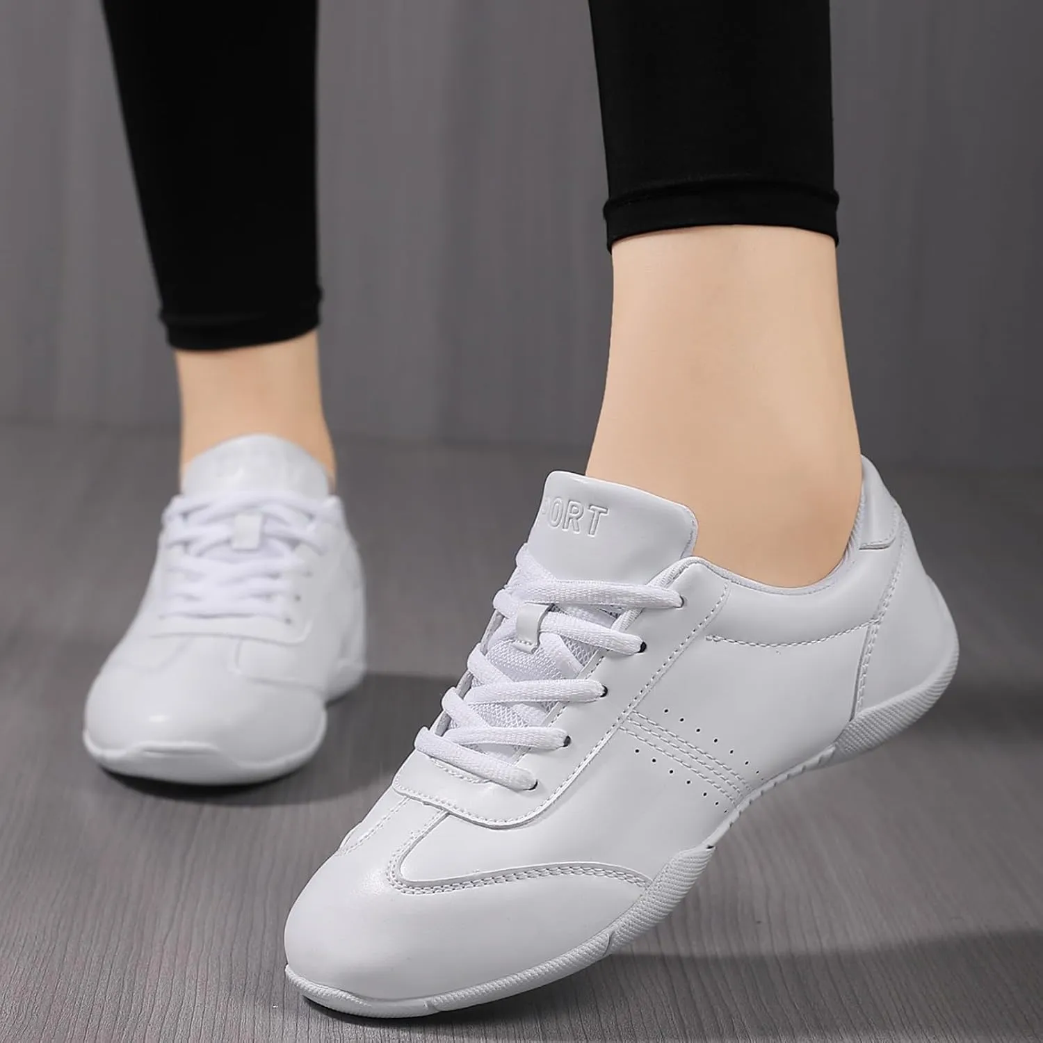 Youth Cheer Shoes Girls White Cheerleading Shoes Athletic Training Breathable Lightweight Competition Cheer Sneakers Size Little Kid 11.5 Womens 11