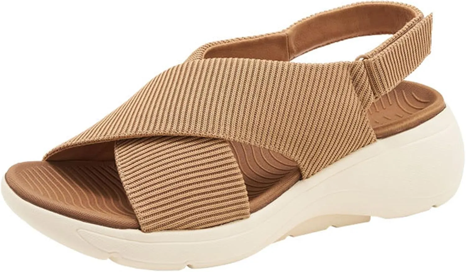 YTINGNICE Casual Cross Strap Platform Sandals For Women,Women Summer Casual Platform Cross-Strap Sandals, Women's Orthopedic Sandals with Arch Support