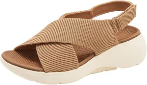 YTINGNICE Casual Cross Strap Platform Sandals For Women,Women Summer Casual Platform Cross-Strap Sandals, Women's Orthopedic Sandals with Arch Support