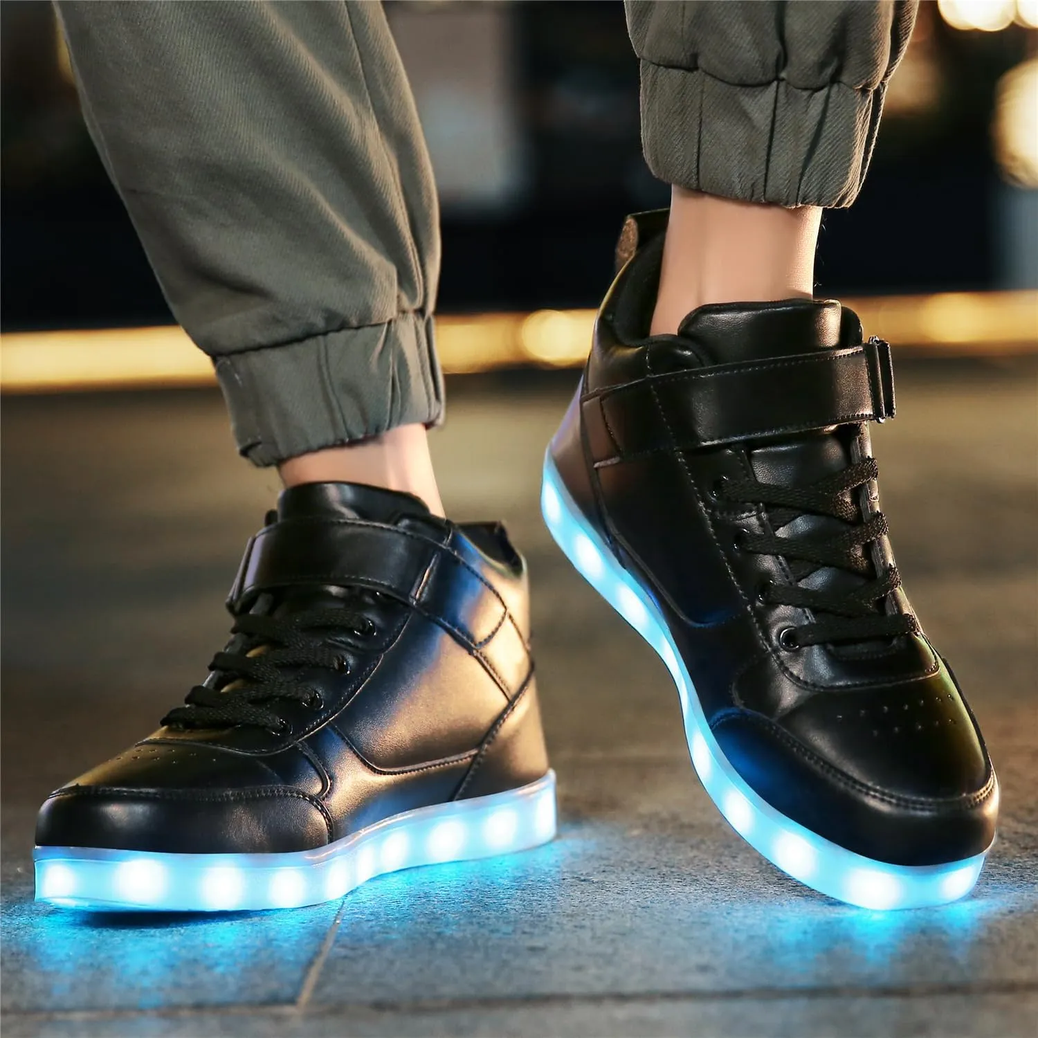 YuanRoad Unisex LED Light Up Shoes with USB Charging Glowing Luminous LED Sneakers