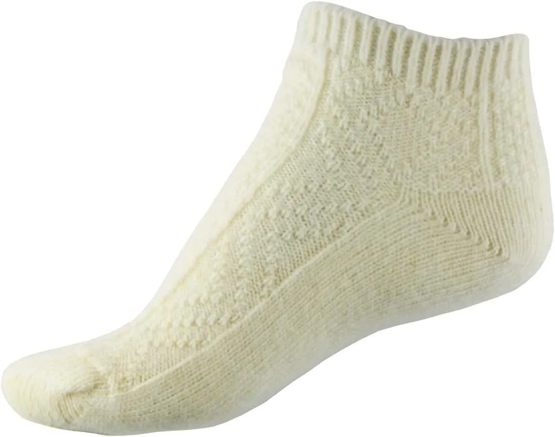 YUN Women's Natural Pure 100% Wool Traditional Warm Low Ankle Booties Winter Socks