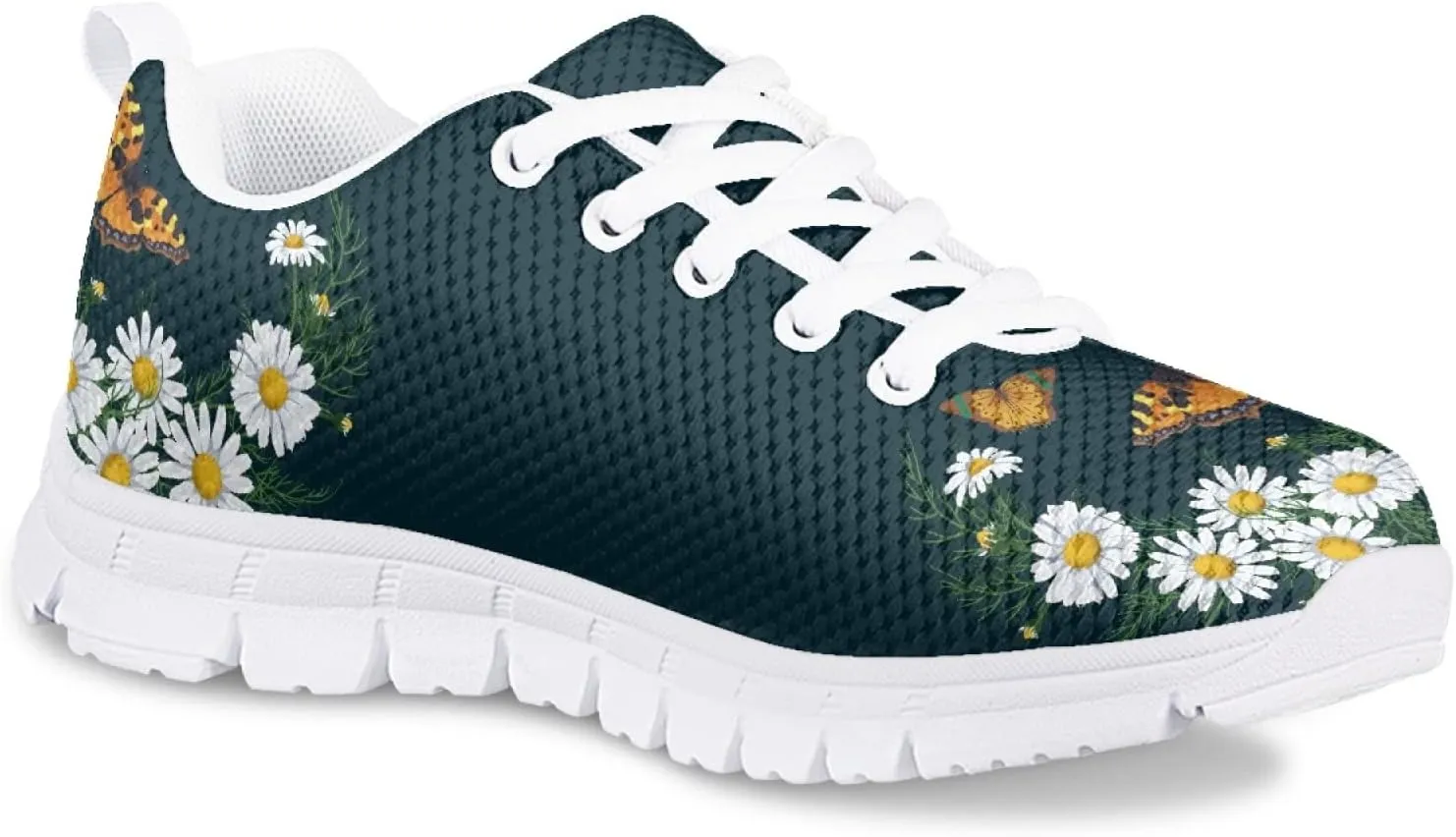 Yzaoxia Kids Sneakers Lace Up Breathable Running Tennis Shoes for Girls Light Weight Walking Sports Shoes Comfortable