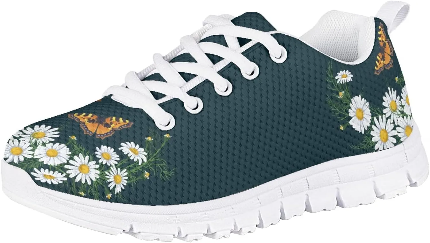 Yzaoxia Kids Sneakers Lace Up Breathable Running Tennis Shoes for Girls Light Weight Walking Sports Shoes Comfortable