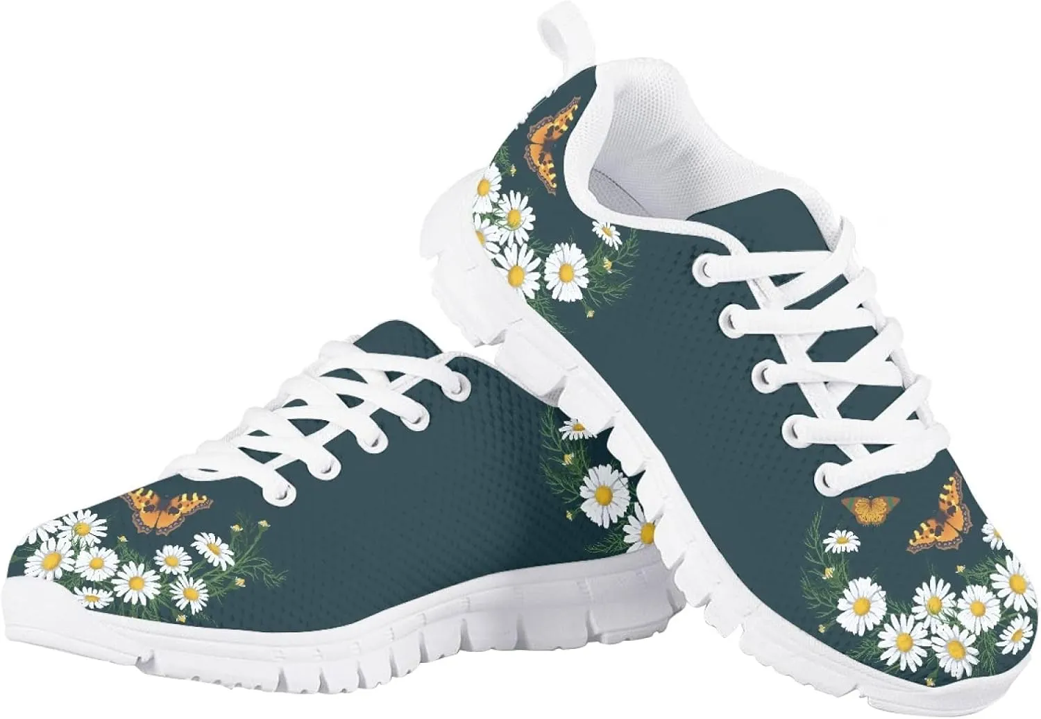 Yzaoxia Kids Sneakers Lace Up Breathable Running Tennis Shoes for Girls Light Weight Walking Sports Shoes Comfortable