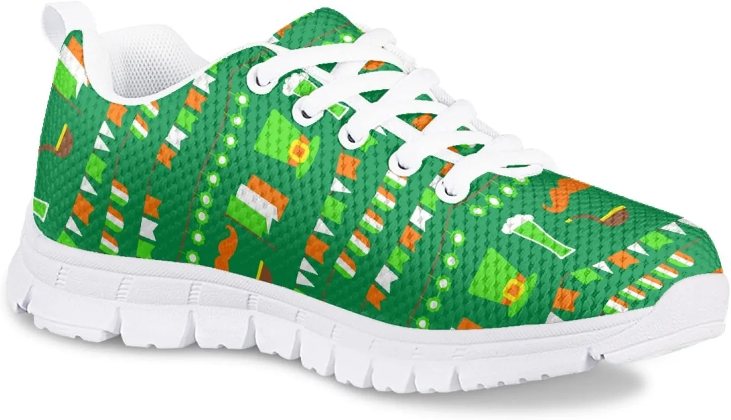 Yzaoxia St Patricks Day Kids Tennis Shoes Girls Outdoor Walking Shoes Comfortable Child Sneakers Super Light Breathable Running Shoes Size 11-5