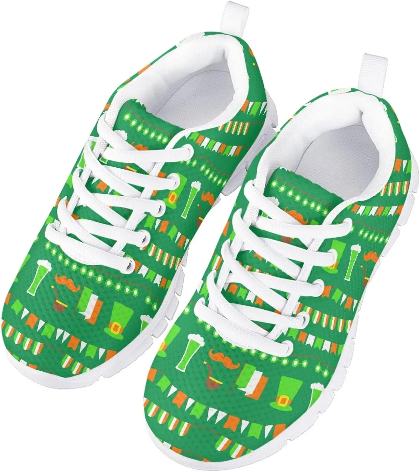 Yzaoxia St Patricks Day Kids Tennis Shoes Girls Outdoor Walking Shoes Comfortable Child Sneakers Super Light Breathable Running Shoes Size 11-5