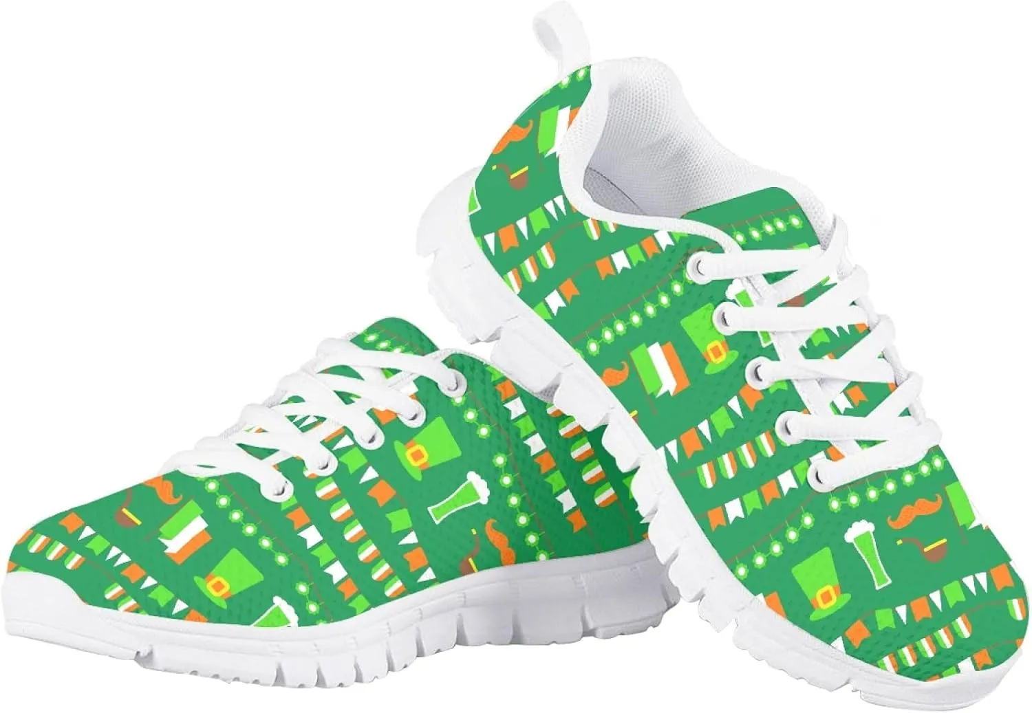 Yzaoxia St Patricks Day Kids Tennis Shoes Girls Outdoor Walking Shoes Comfortable Child Sneakers Super Light Breathable Running Shoes Size 11-5