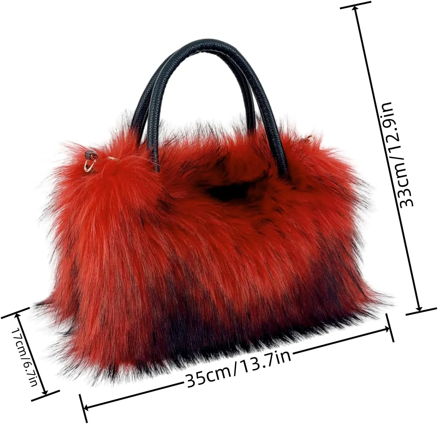 Zcargel Fur Snow Boots Women's Faux Fur Tote Bag ladies Snow Boots Winter Handbag Boots Set Plush Shopping Bag for Outdoor