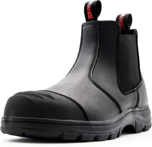 ZERVRTON Steel Toe Work Boots for Men,Slip-on Work Boots,Men's Industrial & Construction Shoes,Waterpoof Safety boots,Non-slip,Comfortable,Lightweight
