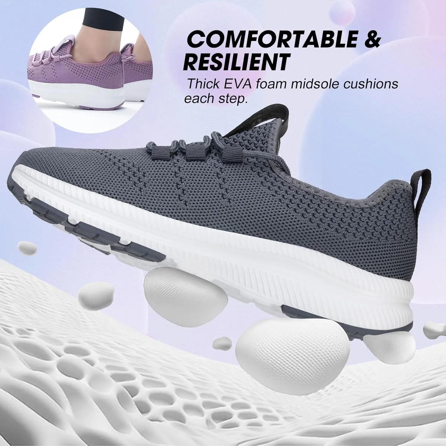 ZOVE Wide Toe Box Shoes Women Extra Wide Width Sneakers Ultra Light Road Running Shoes Non-Slip Tennis Sneakers Breathable Walking Athletic