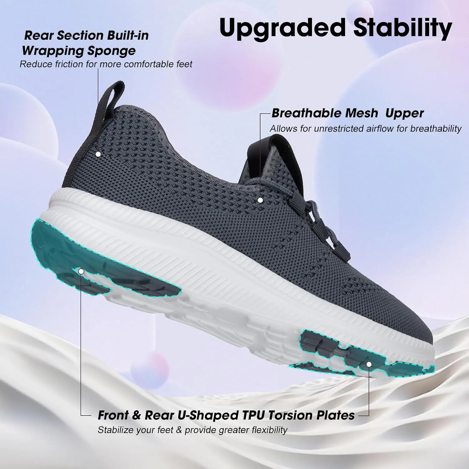ZOVE Wide Toe Box Shoes Women Extra Wide Width Sneakers Ultra Light Road Running Shoes Non-Slip Tennis Sneakers Breathable Walking Athletic