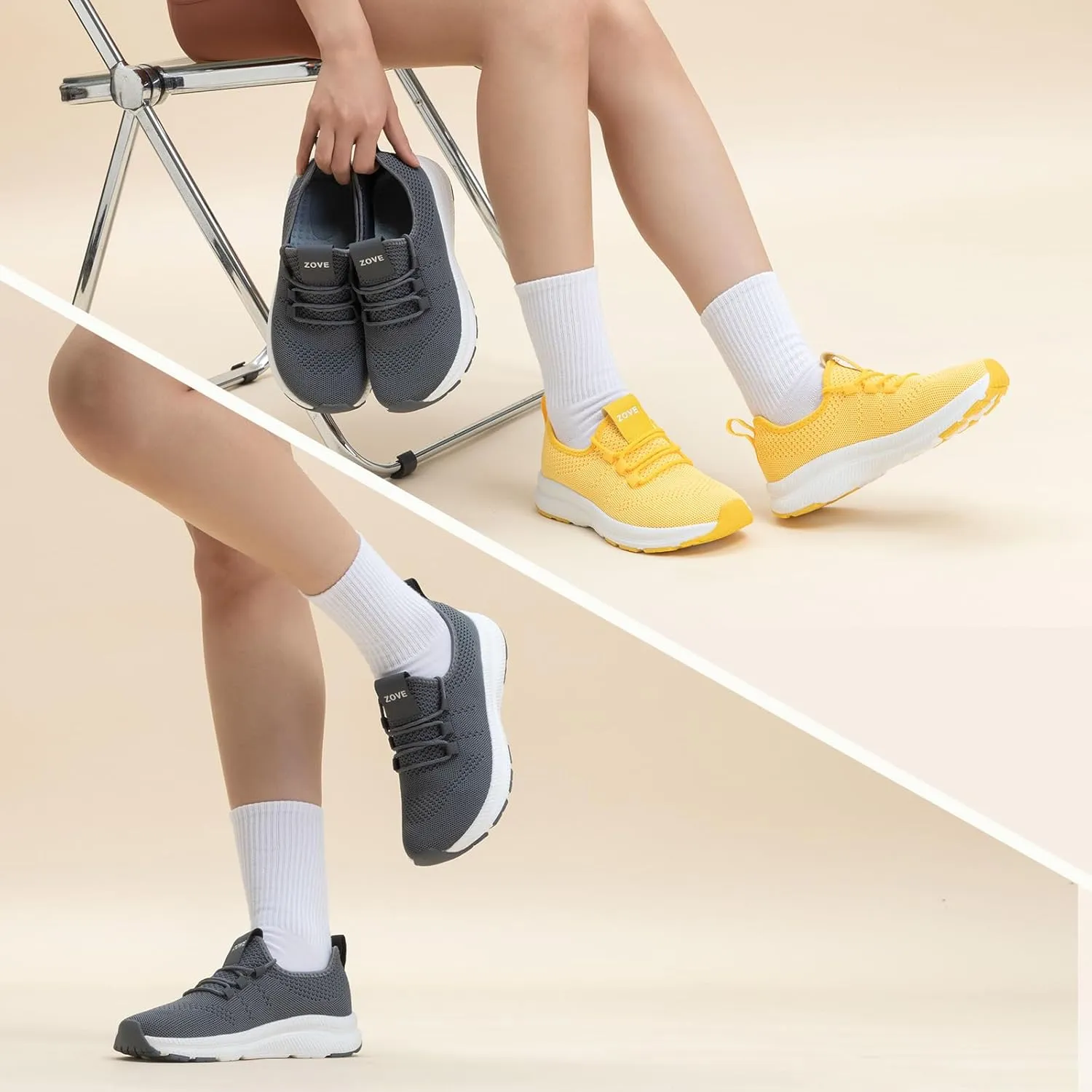 ZOVE Wide Toe Box Shoes Women Extra Wide Width Sneakers Ultra Light Road Running Shoes Non-Slip Tennis Sneakers Breathable Walking Athletic