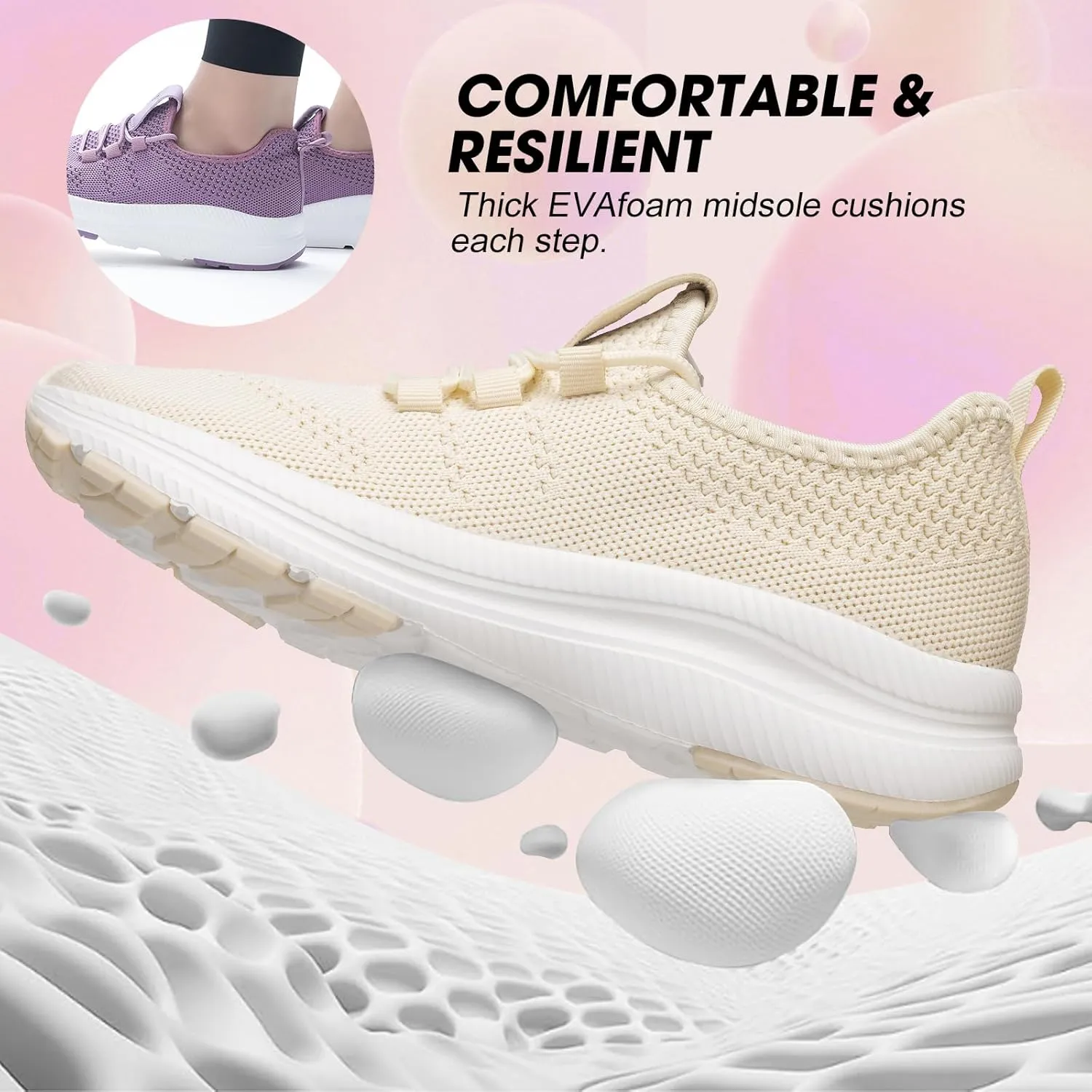 ZOVE Wide Toe Box Shoes Women Extra Wide Width Sneakers Ultra Light Road Running Shoes Non-Slip Tennis Sneakers Breathable Walking Athletic