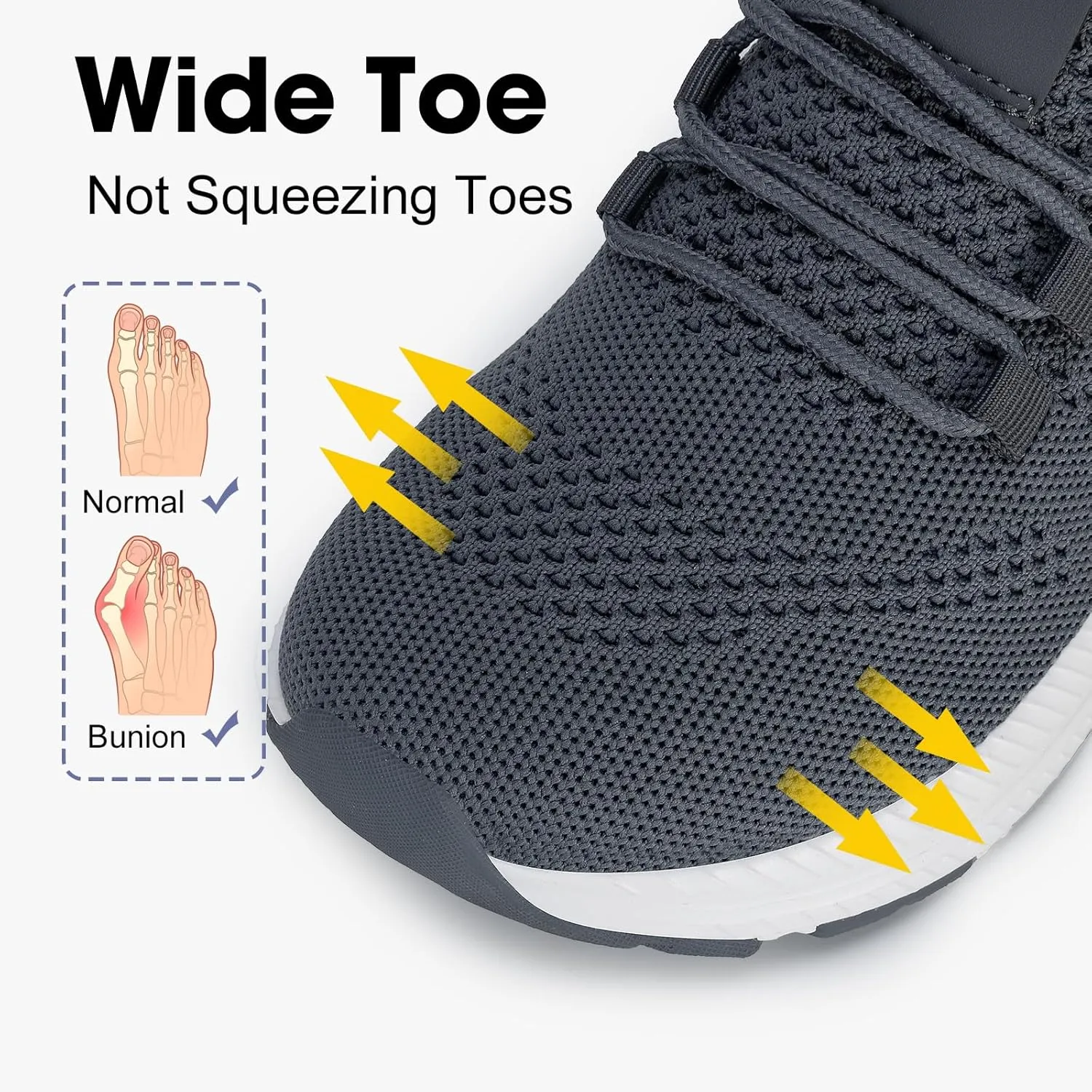 ZOVE Wide Toe Box Shoes Women Extra Wide Width Sneakers Ultra Light Road Running Shoes Non-Slip Tennis Sneakers Breathable Walking Athletic