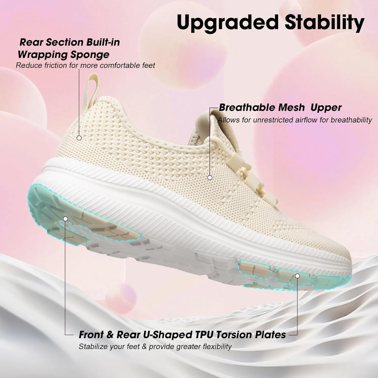 ZOVE Wide Toe Box Shoes Women Extra Wide Width Sneakers Ultra Light Road Running Shoes Non-Slip Tennis Sneakers Breathable Walking Athletic