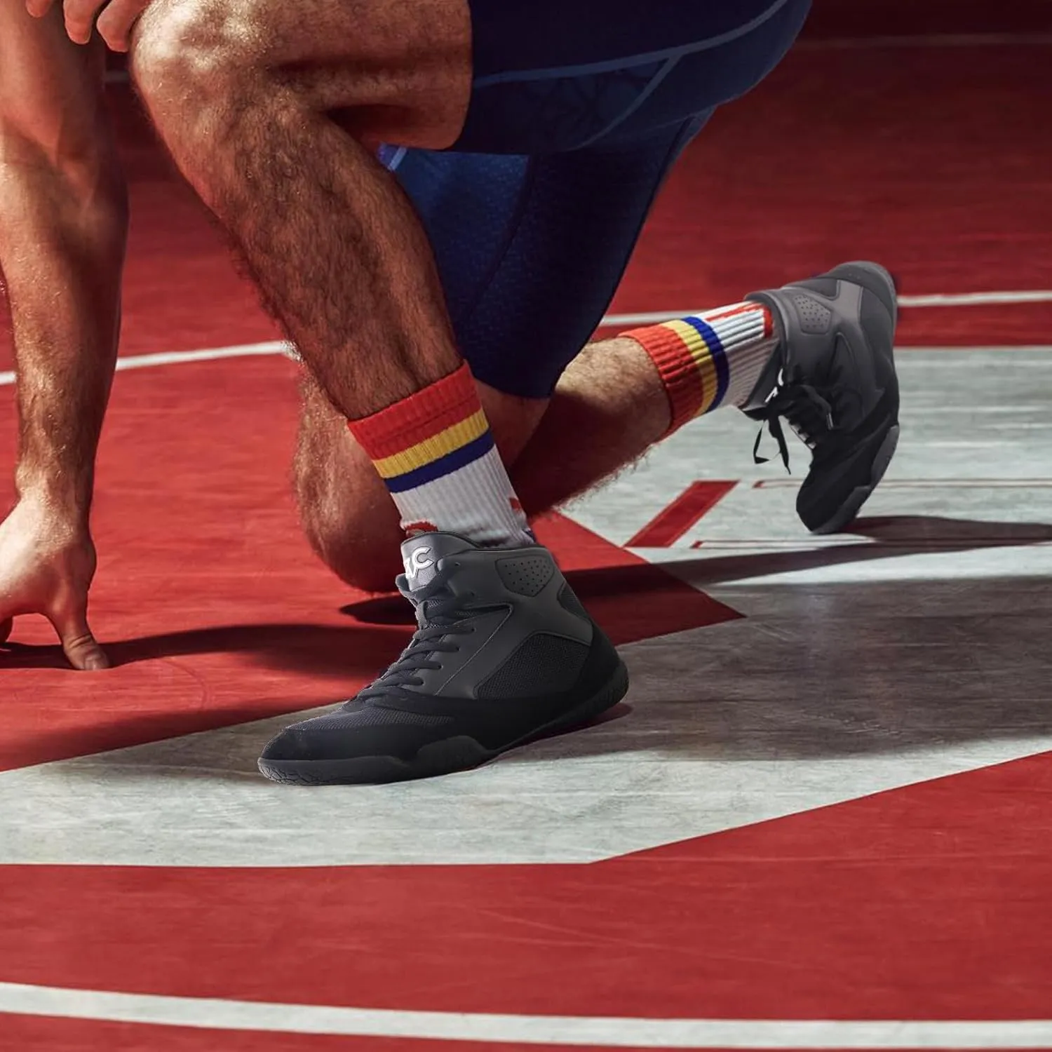ZVC Wrestling Shoes Men Boxing Shoes for Fighting Shoes Powerlifting Bodybuilding Boots Footwear